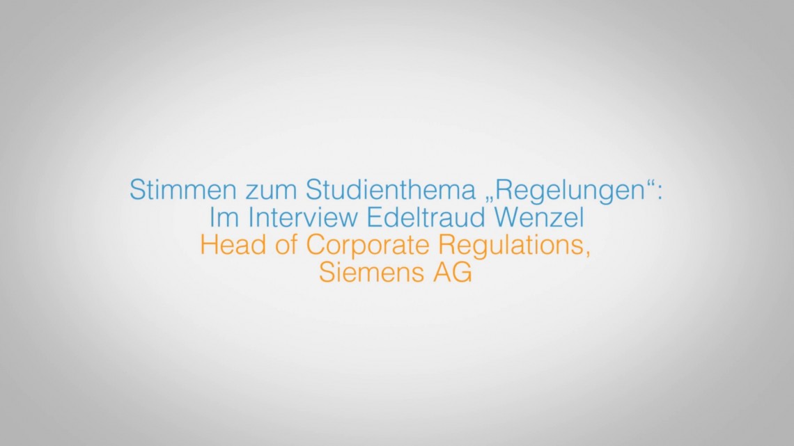 Heute: Siemens AG in unserem Feature „Stimmen zum Studienthema Regelungen“