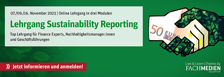 Neue Veranstaltung: Der Online-Lehrgang Sustainability Reporting findet vom 7. bis 16. November 2023 statt!