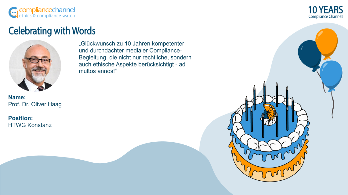 Unser Dank an Prof. Dr. Oliver Haag!