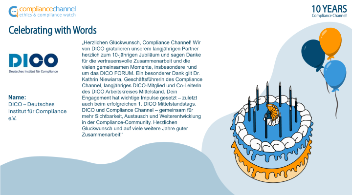 Unser Dankeschön an DICO!